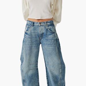 Free People midrise Barrel Leg Jeans